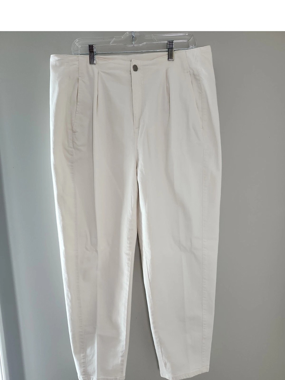 Eileen Fisher Womens Pants Tapered Pleat Organic Cotton High Rise Size 16